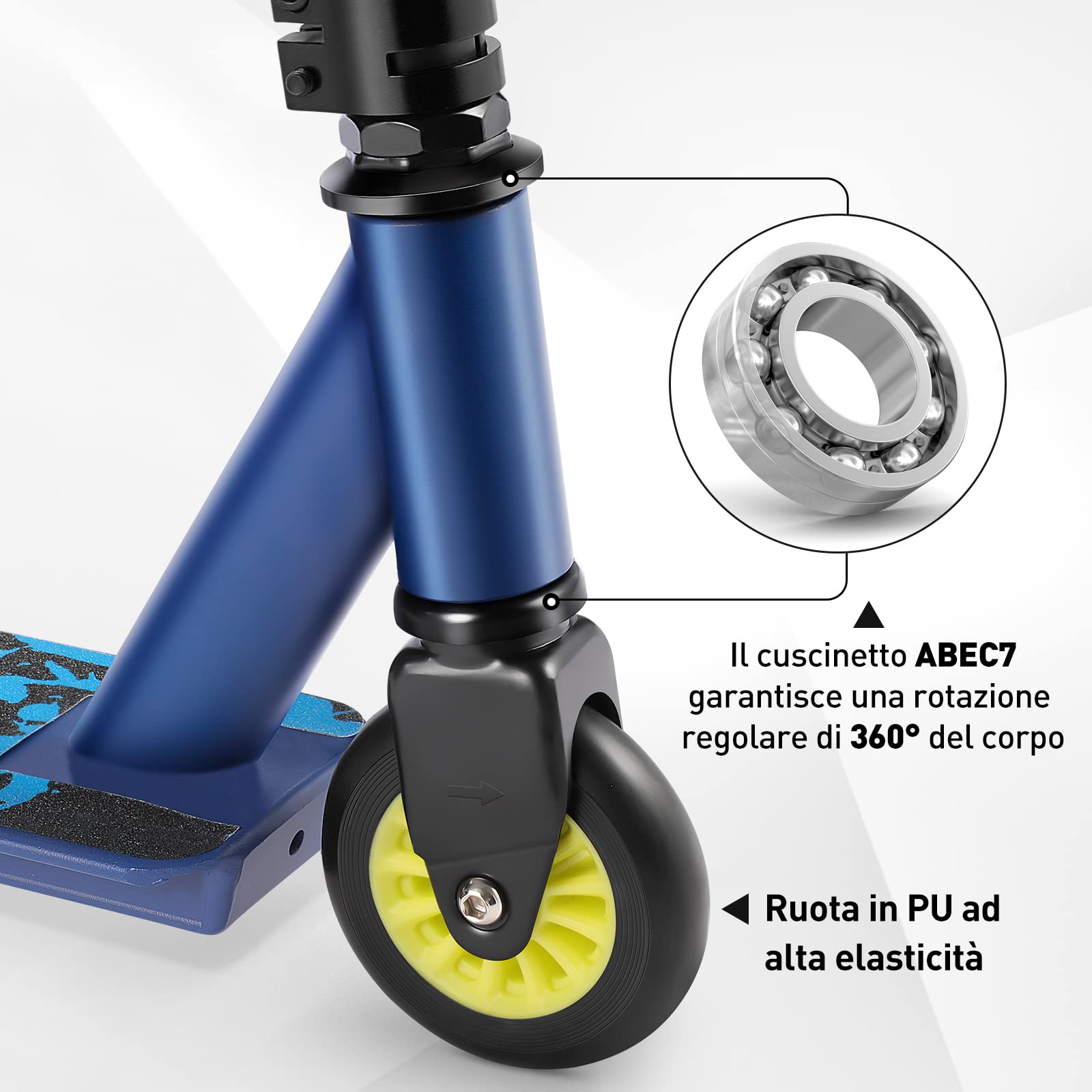 YOLEO Stunt Scooter - Monopattino Freestyle Per Bambini E Adulti, Ruote 100mm - Foto 9