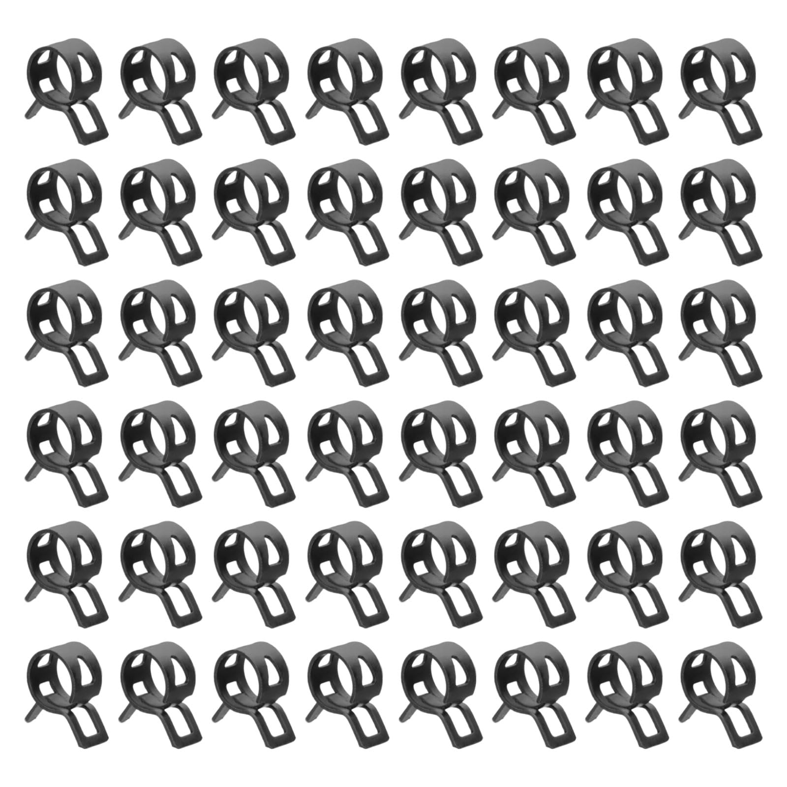 sourcing map 60pcs Spring Band Type Hose Clamps 11mm Fuel Line Hose Spring Clip Silicone Vacuum Hose Pipe Clamp Low Pressure Tube Clip Fastener, Black