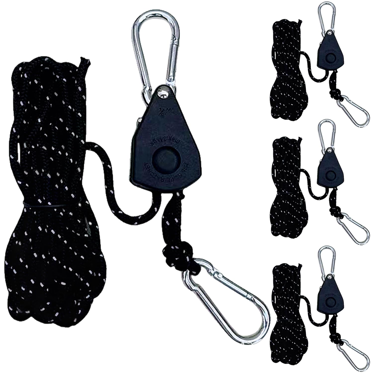 FUGLUS Lot De 2 Haubans Réfléchissants 4 M – Tendeurs Réglables Avec Mousquetons, Pour Tente, Bâche, Voile D’ombrage, Camping, Corde à Linge (orange)