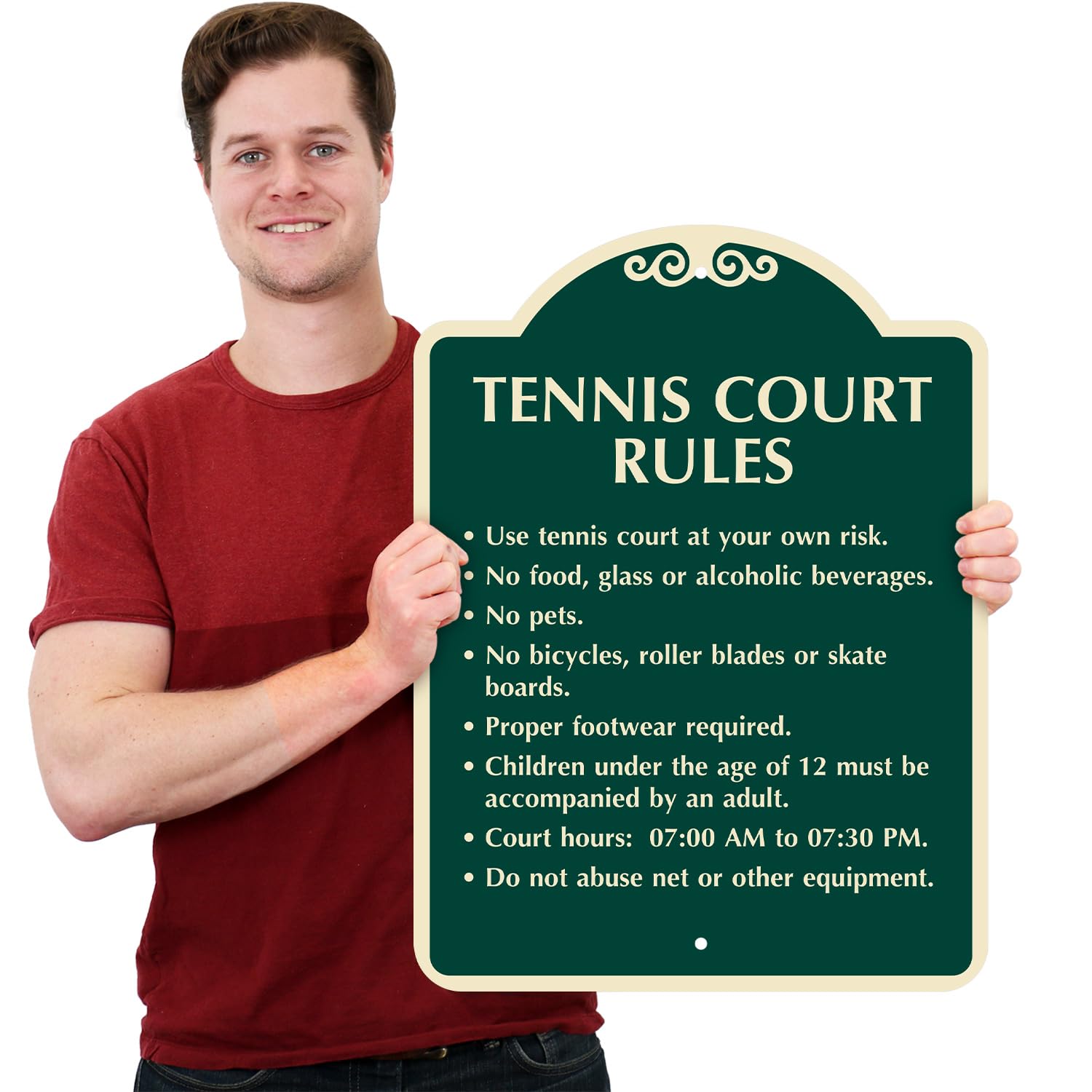 SmartSign Designer Custom Tennis Court Rules Sign - 18
