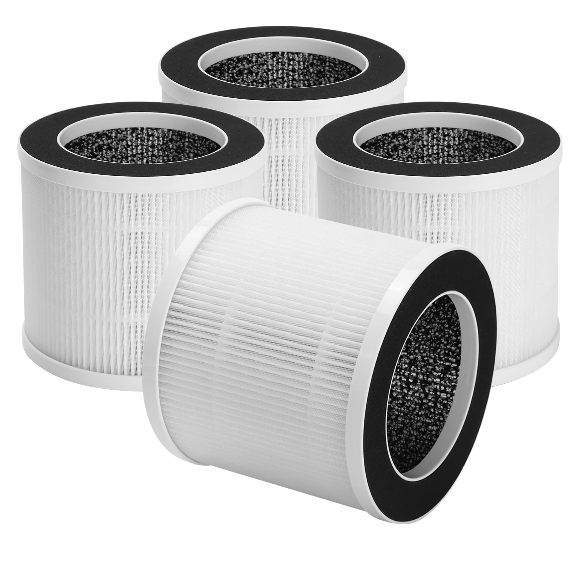 Breabetter 4-Pack True HEPA Replacement Filter Compatible with VEWIOR A1, AMEIFU AP01W, KOIOS HQKJ-50 Air Purifiers, 3-in-1 H13 True HEPA Filters
