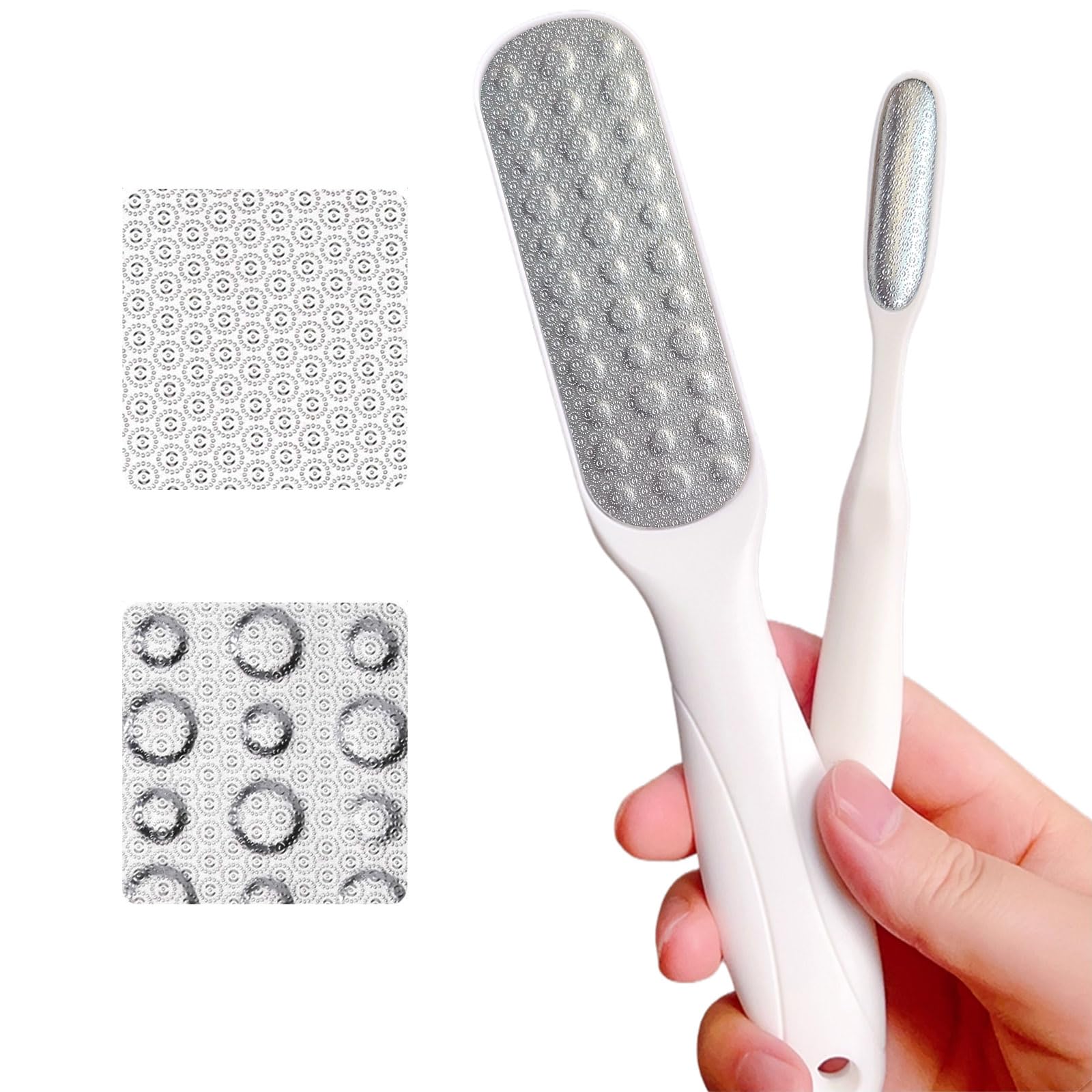 HANMU Doppelseitige Fußfeile & Zehenhornhautentferner Set - Langlebiger Entferner für abgestorbene Haut für Füße & Hände, leicht zu reinigen & hygienischer Fußschrubber, glatte raue Haut, Premium