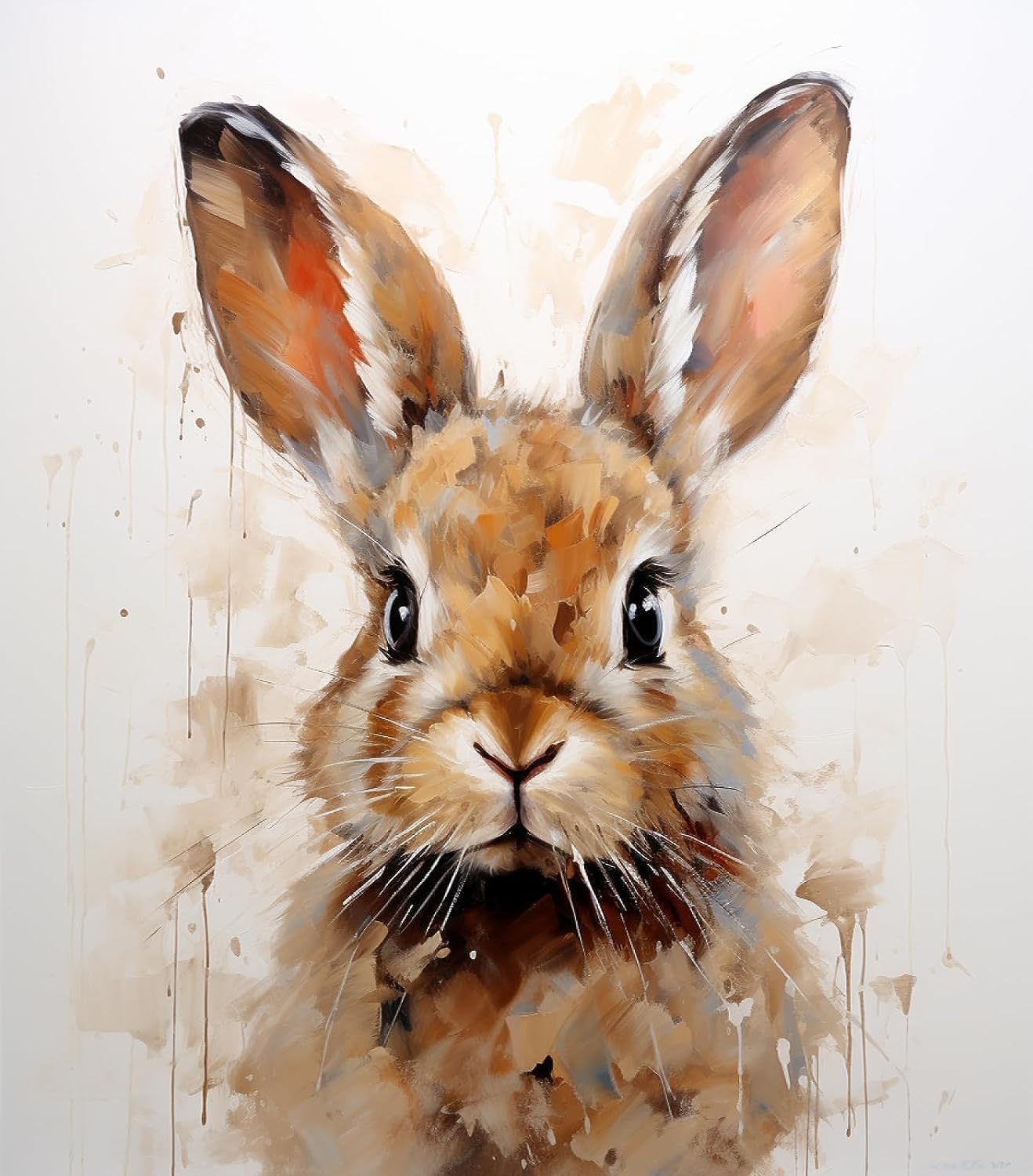 ZMHZMY Adults' Paint by Number Kits,Rabbit Hare Bunny,Paint by Number Kits on Canvas,DIY Oil Paintings for Beginners Arts and Crafts,40x50cm No Frame