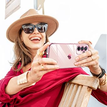LeYi متوافق مع حافظة هاتف Galaxy A54-5G: مع واقي شاشة زجاجي مقوى مكون من قطعتين + حماية كاملة لعدسة الكاميرا، [نمط قلب الحب] طلاء حافة ذهبية للنساء لغلاف Samsung A 54، وردي