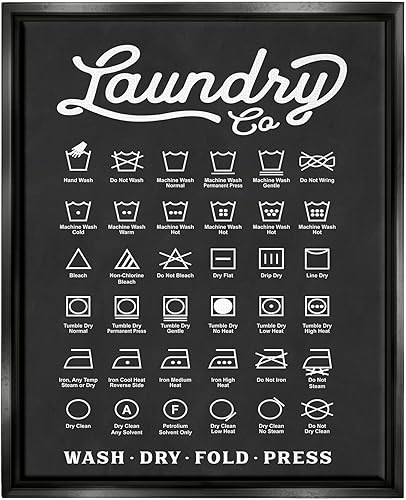 Miniatura 1 de Stupell Industries Cuadro de símbolos de negocios de lavandería, formas simples, diseño con letras y forradas