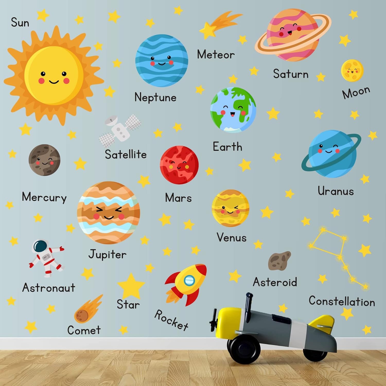 HPUINB Wall Stickers,The Solar System Wall Stickers for Kids