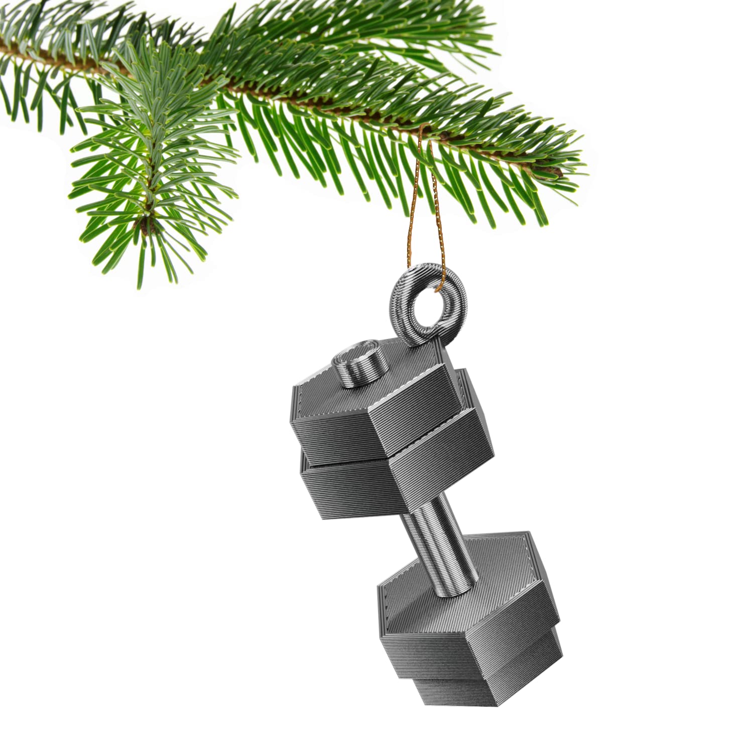 Dumbbell Christmas Tree Bauble Decoration Ornament For Christmas Xmas Noel (Silver)
