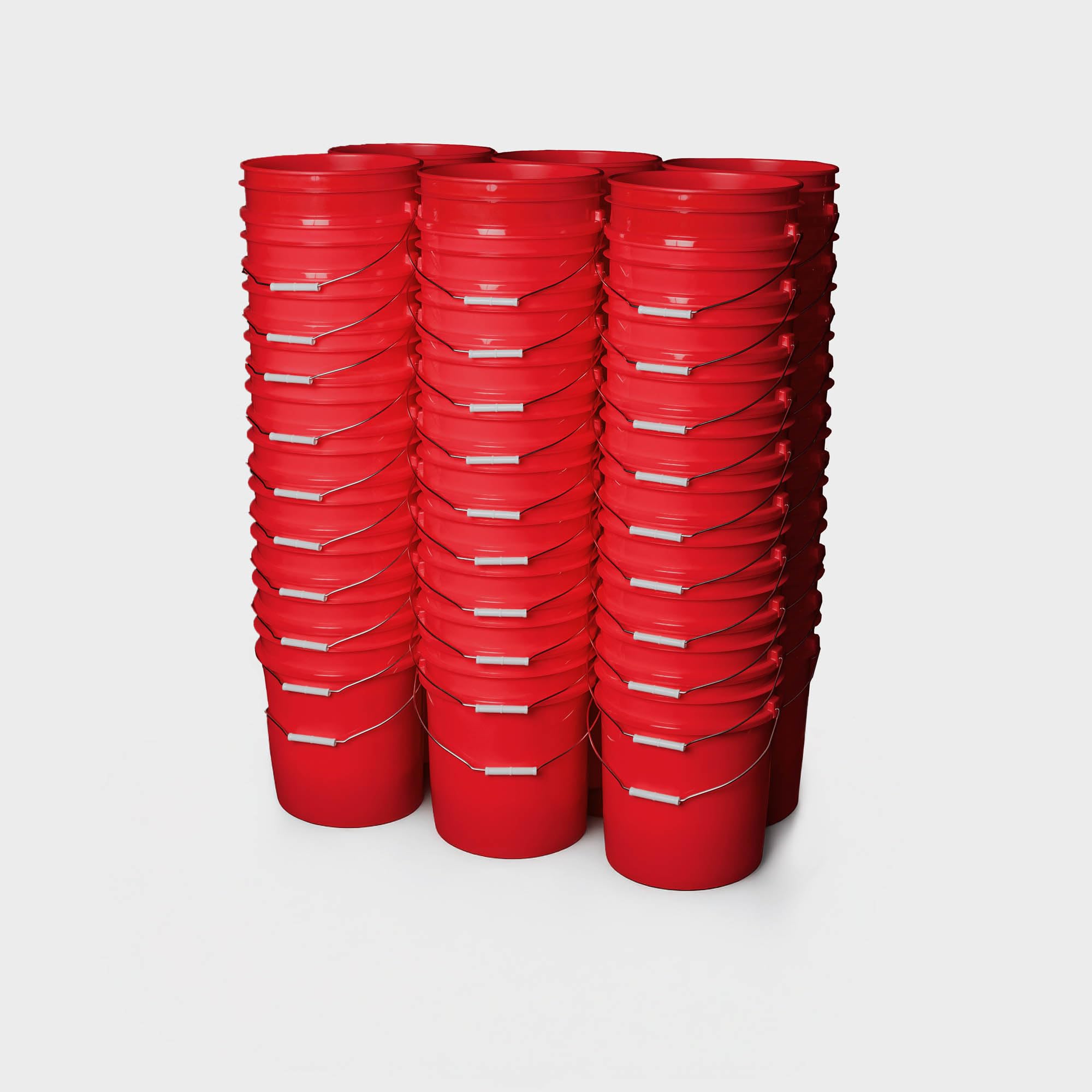 ePackageSupply 5 Gallon Red Plastic Bucket Only - Durable 90 Mil All Purpose Pail - Food Grade Buckets NO LIDS Included - Contains No BPA Plastic - Recyclable - 60 Pack Buckets ONLY