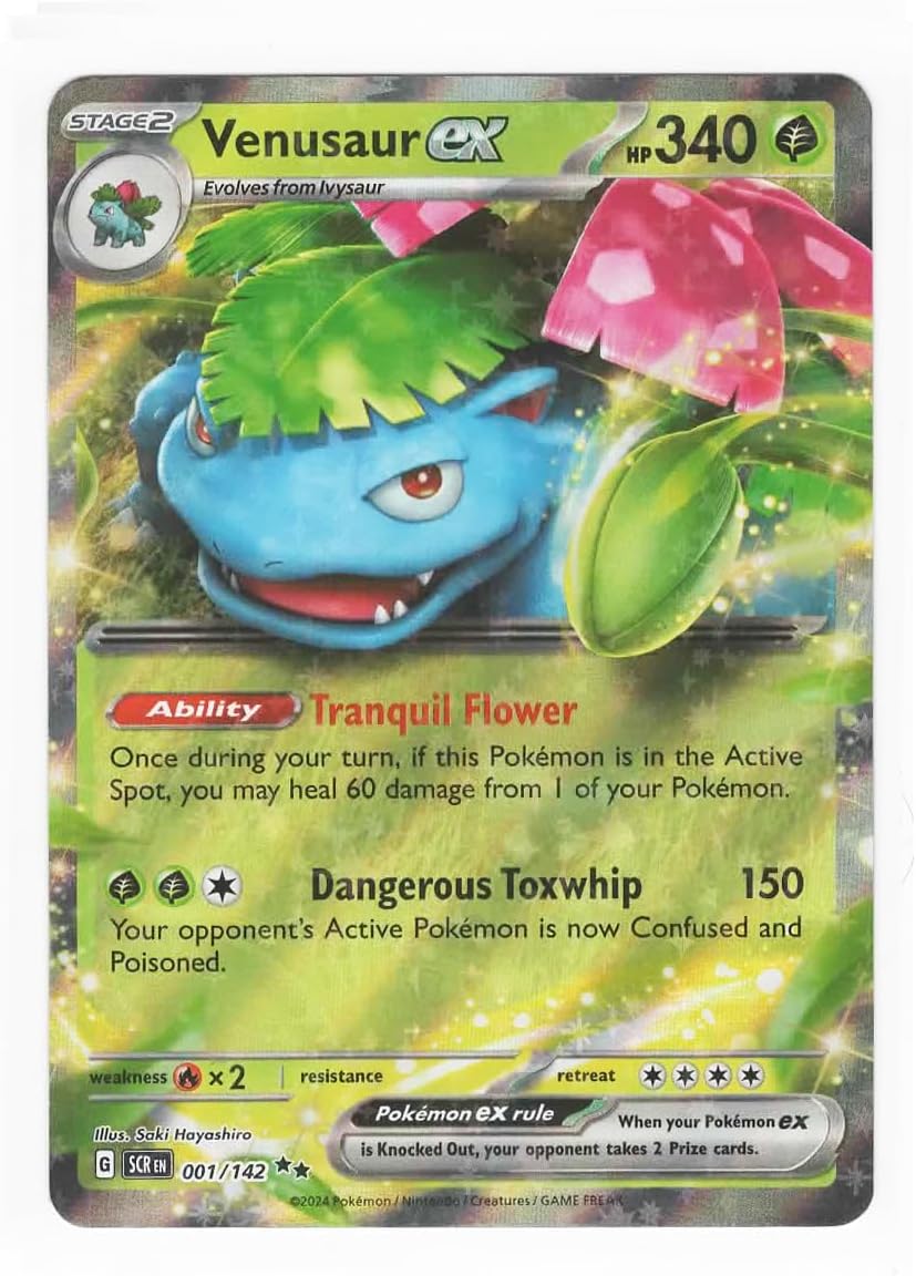 Pokemon Venusaur ex 001/142 Star Crown Double Rare Card