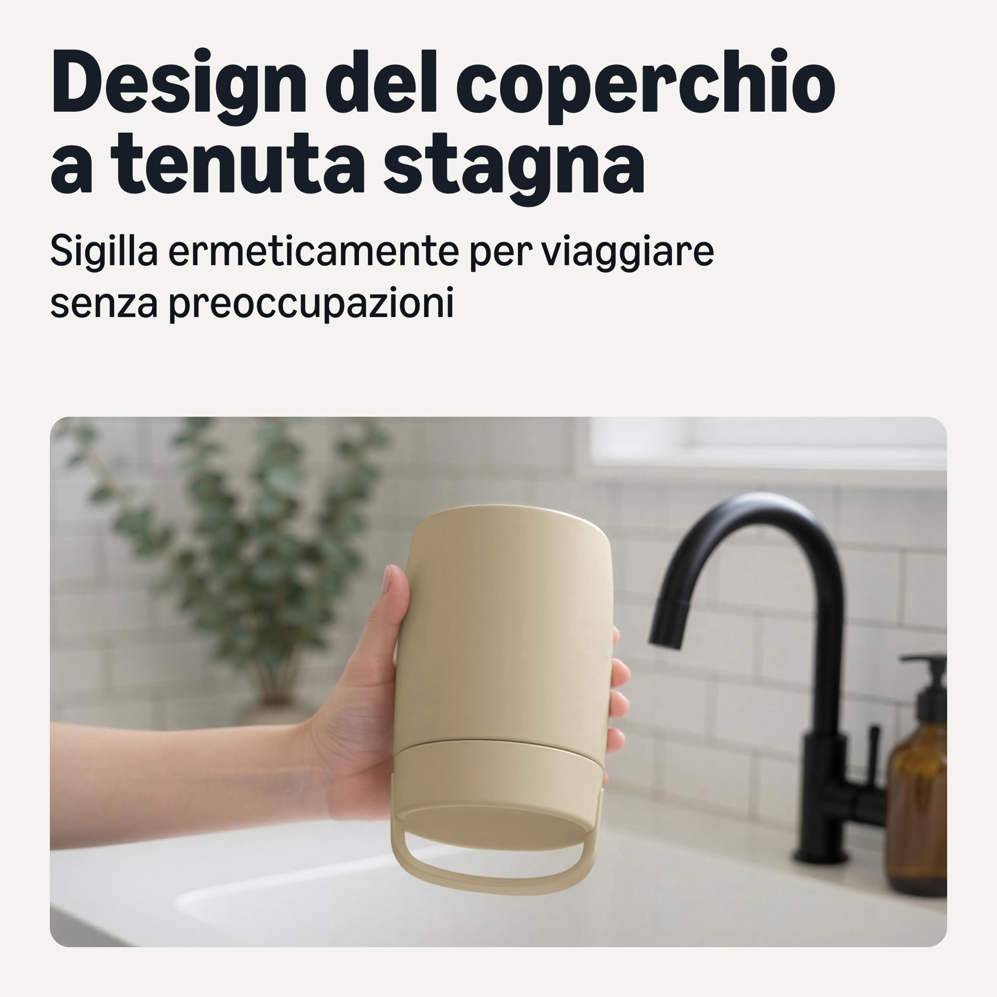 Amazon Basics - Thermos in Acciaio Inox per Mantenere gli Alimenti al Caldo e al Freddo, a Tenuta Stagna, 473 mL, Grigio Lino