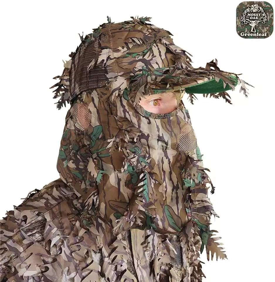 QuikCamo Lightweight 3D Leafy Camo Face Mask & Hat for Hunting, OSFM Adjustable Camouflage Hat, Mossy Oak & Realtree