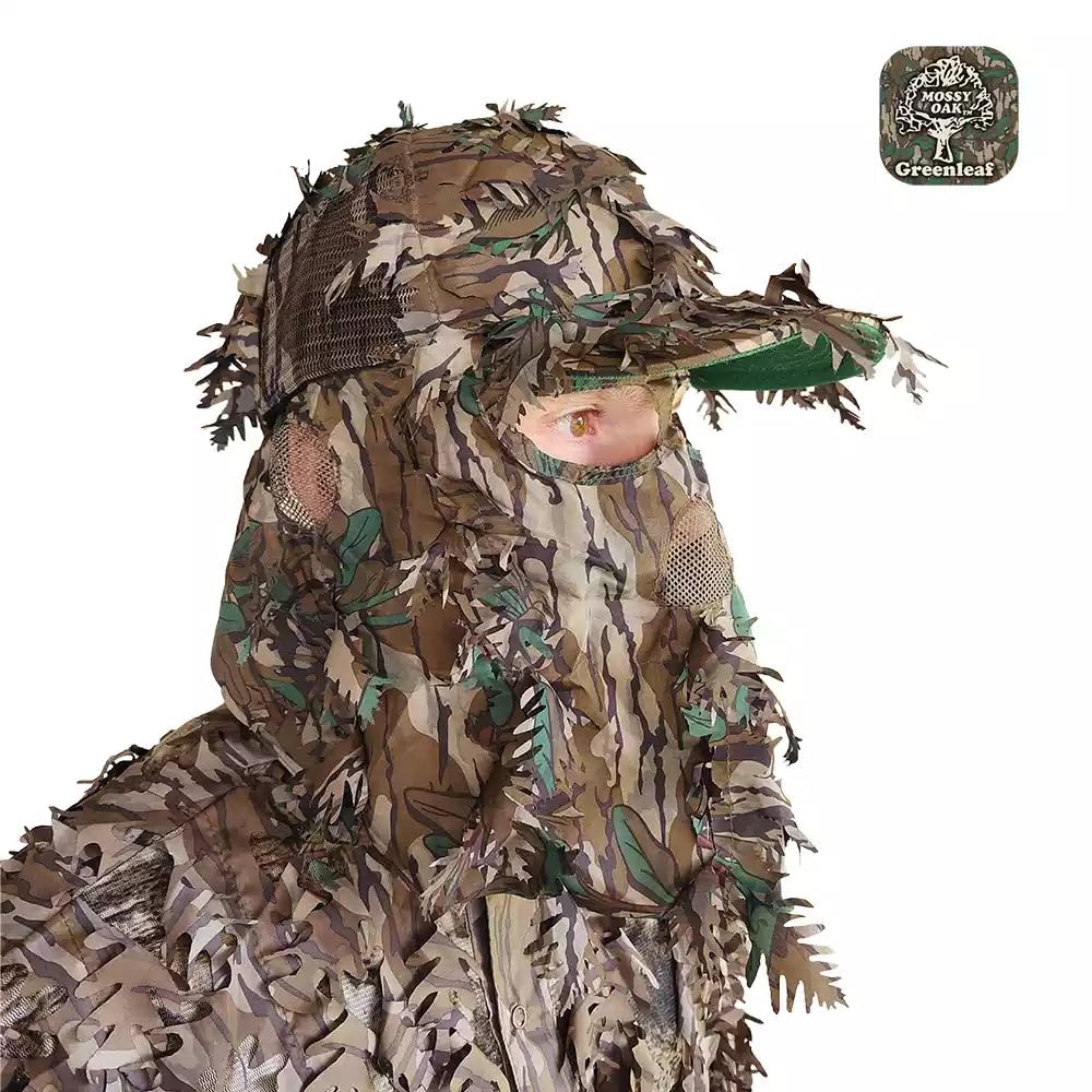 QuikCamo Lightweight 3D Leafy Camo Face Mask & Hat for Hunting, OSFM Adjustable Camouflage Hat, Mossy Oak & Realtree