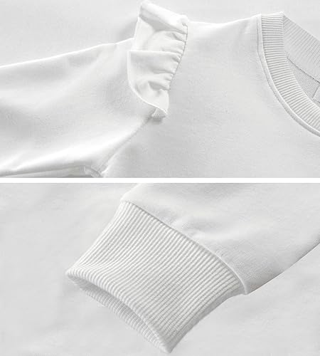 Miniatura 6 de DDSOL Sudaderas para niñas pequeñas, sudadera de San Valentín, cuello redondo, con volantes, manga larga, para niñas de 2 a 7 años