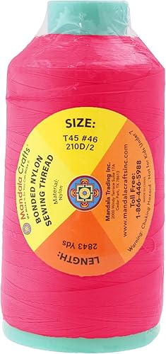 Miniatura 936 de Mandala Crafts Hilos de coser resistentes de nailon consolidado, hilo para tejer jeans de cuero, hilos de tapicería marina al aire libre, Beige