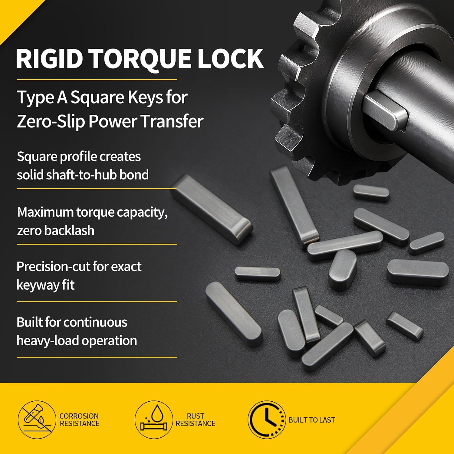 295Pcs 25 Sizes Carbon Steel Woodruff Key Stock Assortment, Half Moon Drive Keyway Shaft Parallel Keys and Round Ended Feather Key for Fasteners Mechanical Industry