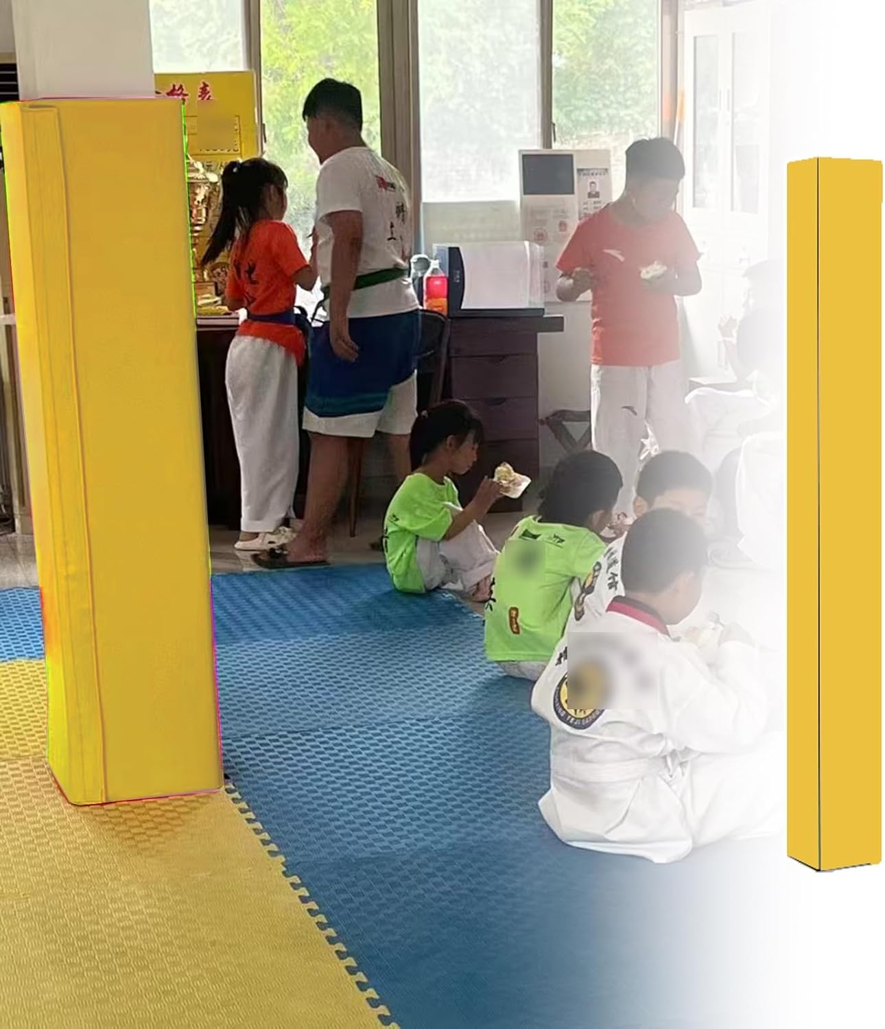 Gym Pole Padding for Trainer Protection and Safety, 72"/ 6ft Tall Wrap Around Pole, Professional Basketball Loop Accessories, Tear-Resistant(Yellow,12x12cm/5x5in)