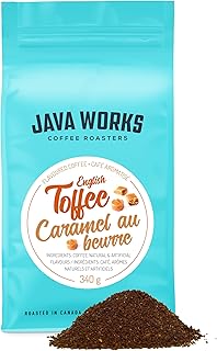 Java Works Coffee English Toffee Flavoured Coffee *Ground*, 340 Grams