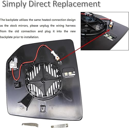 Miniatura 3 de AOUTTUOA Espejo de vidrio calentado punto ciego derecho del lado del pasajero para Ford F150 2015 2016 2017 2018 2019 2020 con calefacción y punto