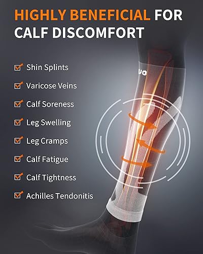 Miniatura 4 de CAMBIVO 3 pares de mangas de compresión de pantorrilla para mujeres y hombres, soporte de pierna para correr, ciclismo, soporte de férula para