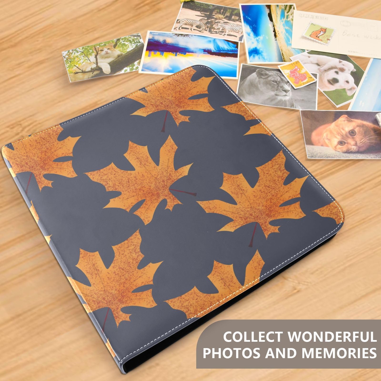 Fotoalbum mit Herbstblättern, selbstklebende Seiten, Fotoalben, Fotoalben, Bilderalben, 10 x 15 cm, 12 x 17 cm, 15 x 20 cm