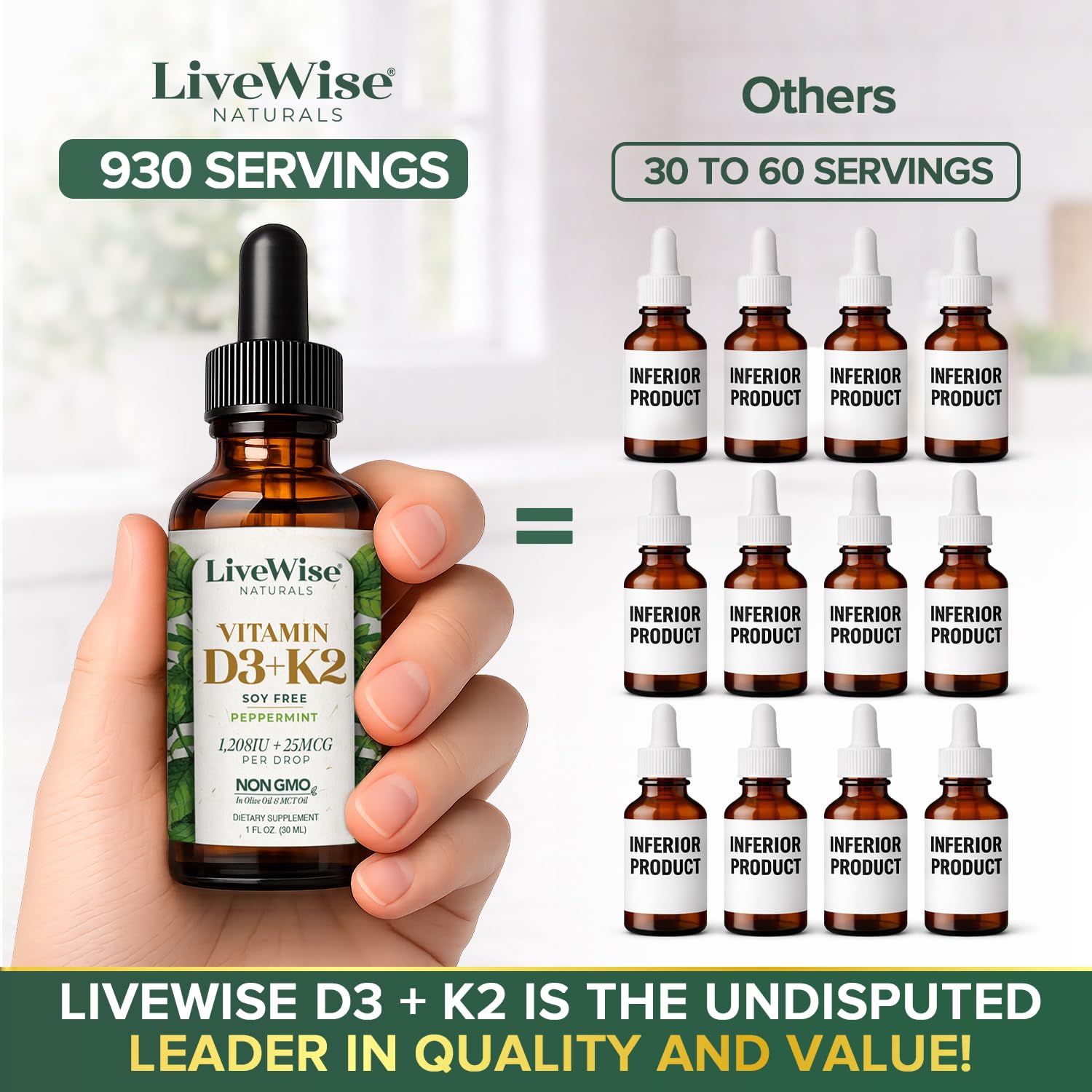 Live Wise Naturals Vitamin D3 K2 (MK-7) Peppermint Drops for Adults — Amazon image 2