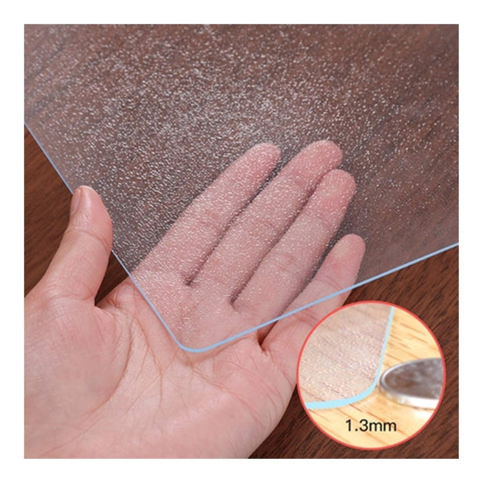 Mantel de PVC transparente personalizable, grueso, impermeable, resistente al calor, plástico para mesas de café y comedor (1 m, 0,8 x 1 m), superficie antideslizante