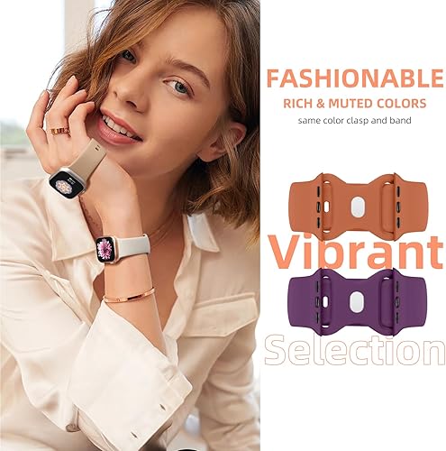 Miniatura 6 de Maledan - Paquete de 6 correas compatibles con Apple Watch de 1.49, 1.57, 1.61, 1.65, 1.73 o 1.77 pulgadas, para mujeres u hombres, correa deportiva