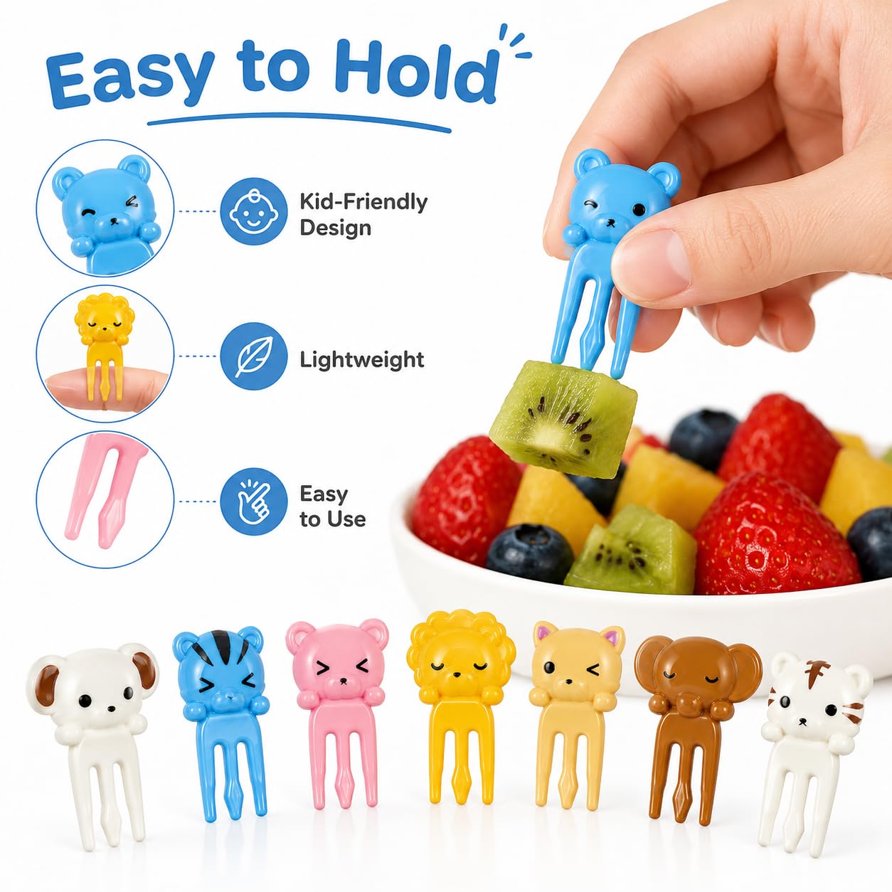 Mshine Animal Food Forks - Cute Kids Lunch Picks -8