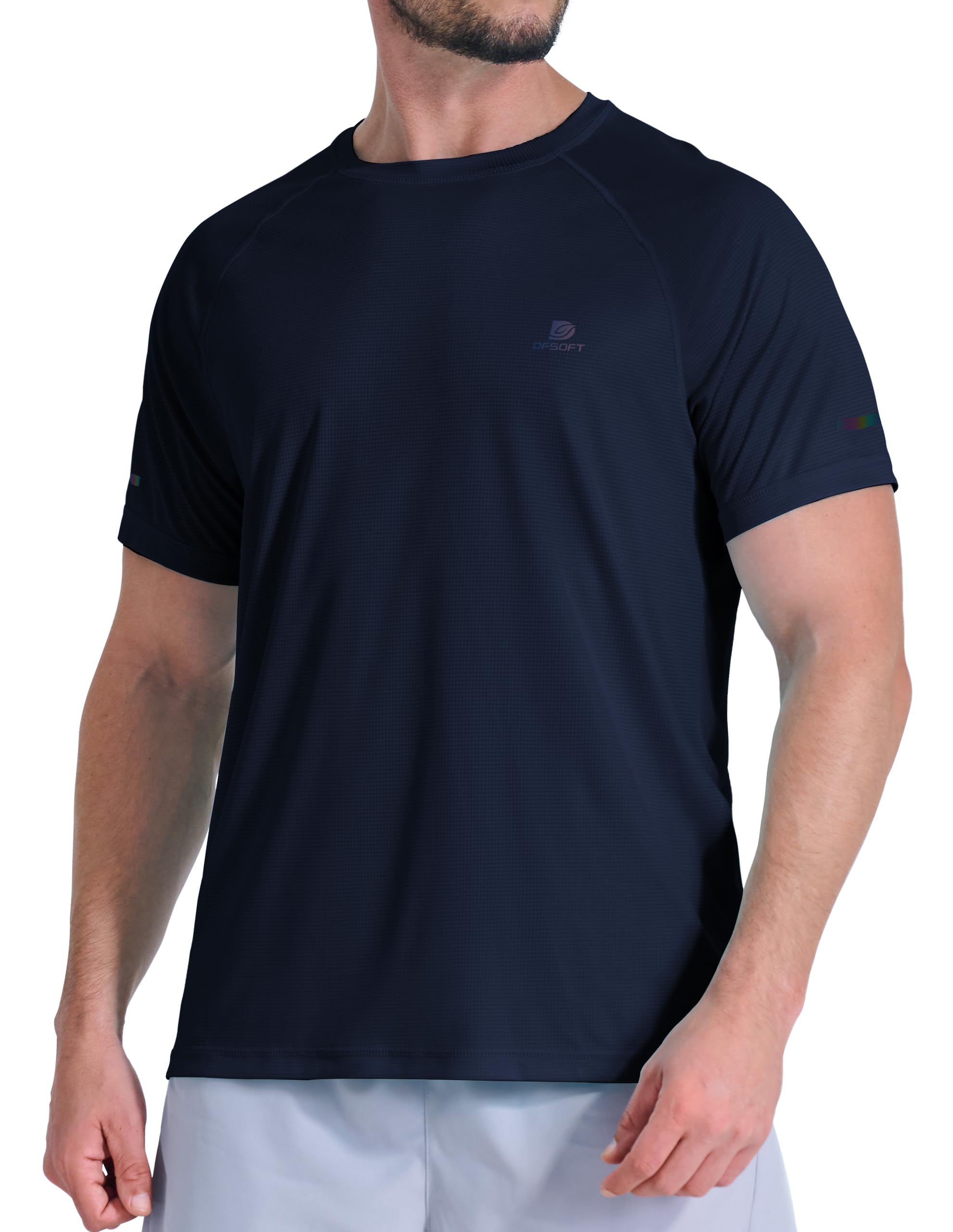 DFSOFT Men's Short Sleeve Workout Shirts Quick Dry Lightweight T-Shirts Gym Running Athletic Tshirt for Summer