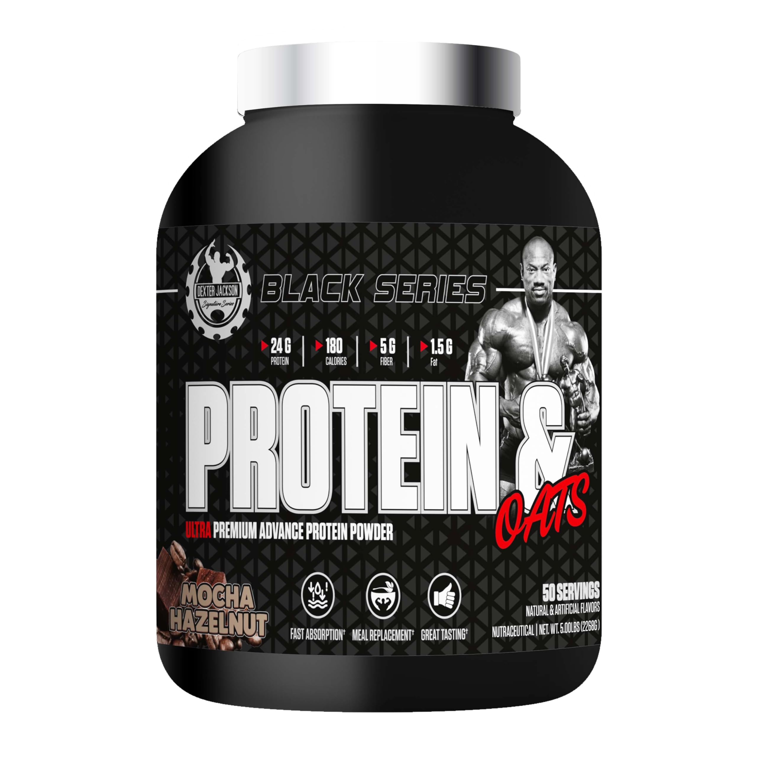 Dexter Jackson Black Protein & Oats | Ultra-Premium Advance Protein Powder 5lbs (2268g) 50 Servings | Muscle Fuel with Oats for Optimal Performance (White Chocolate Raspberry) — Amazon image 7