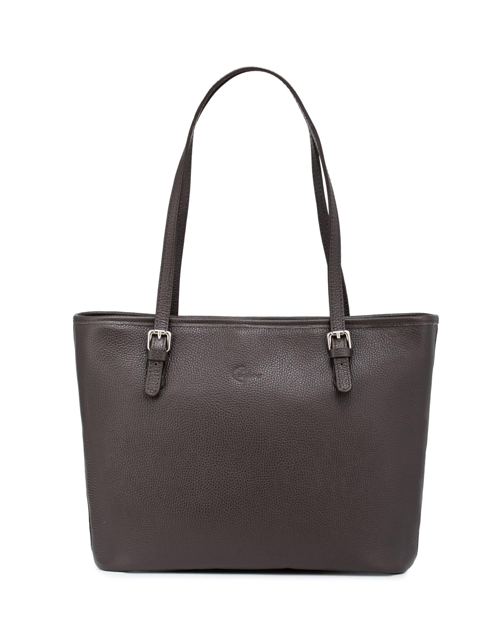 Caspar Große Leder Tote Bag Damen Shopper XL Schultertasche mit verstellbaren Schulterriemen - PREMIUM LINE - Modell No.867 - Made in Italy