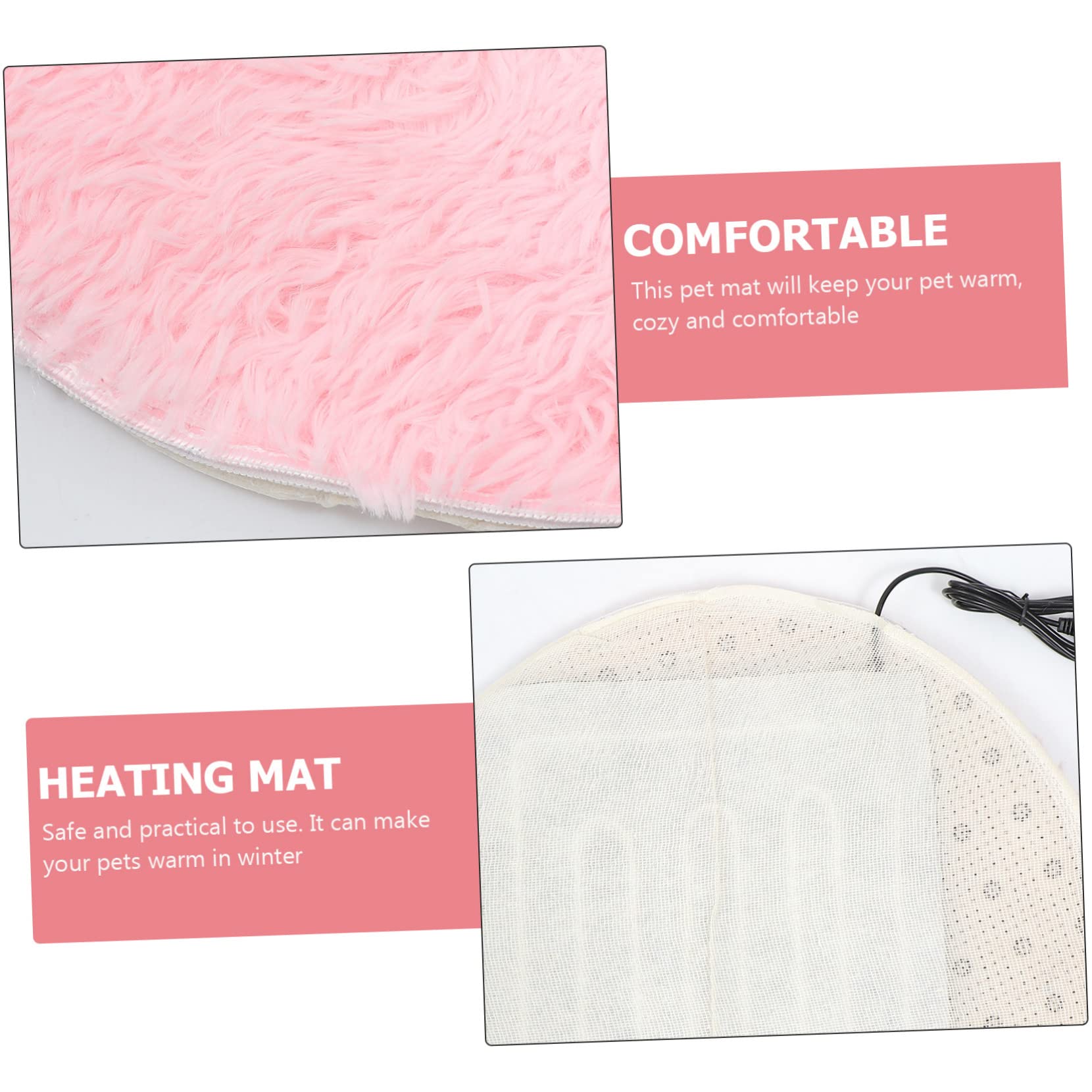 Hohopeti 1pc Cat Bed Mat Pet Indoor Heating Mat Pet Heated Warming Pad Electric Pet Blanket Pet Supplies Washable Bed Pet House Heated Blanket Floor Mat Anti-leakage and Fabric - Image 4