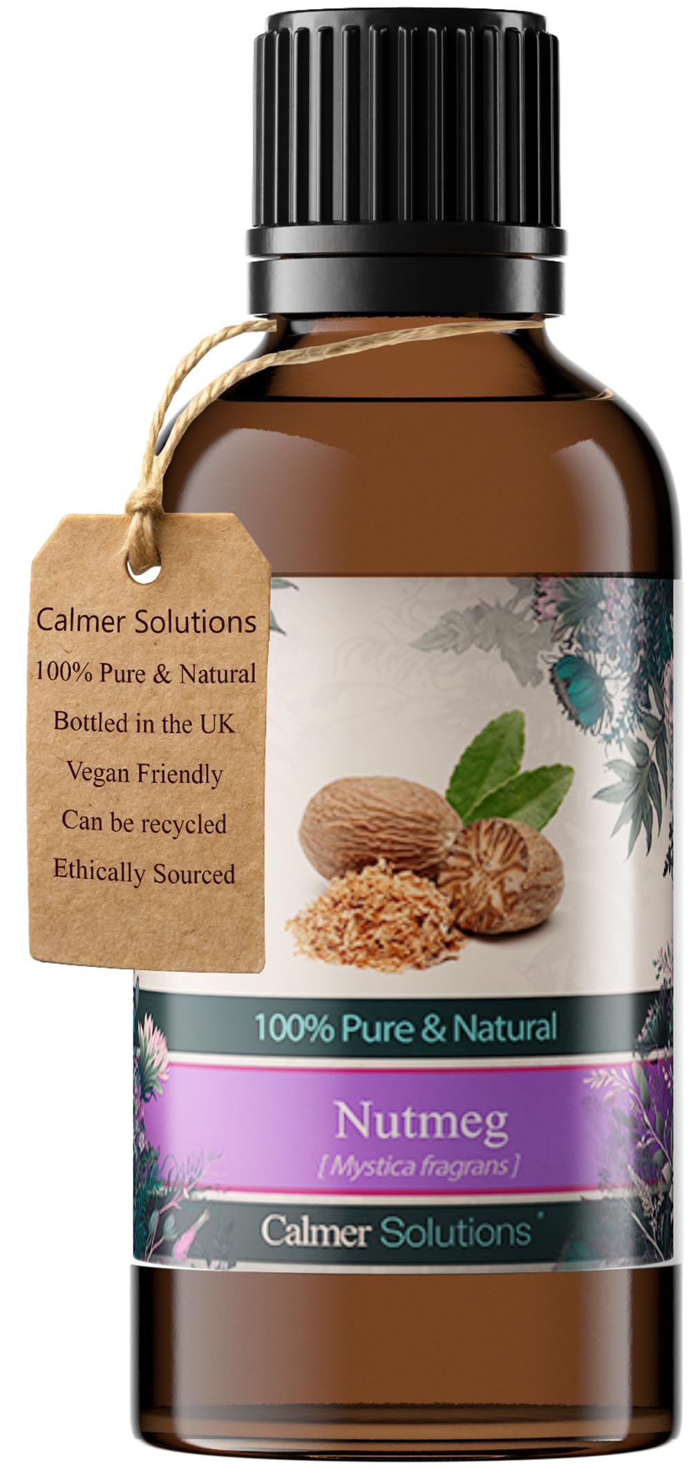 Calmer Solutions Colourless To Pale Yellow Nutmeg 100% Pure Essential Aromatherapy Oil 50Ml