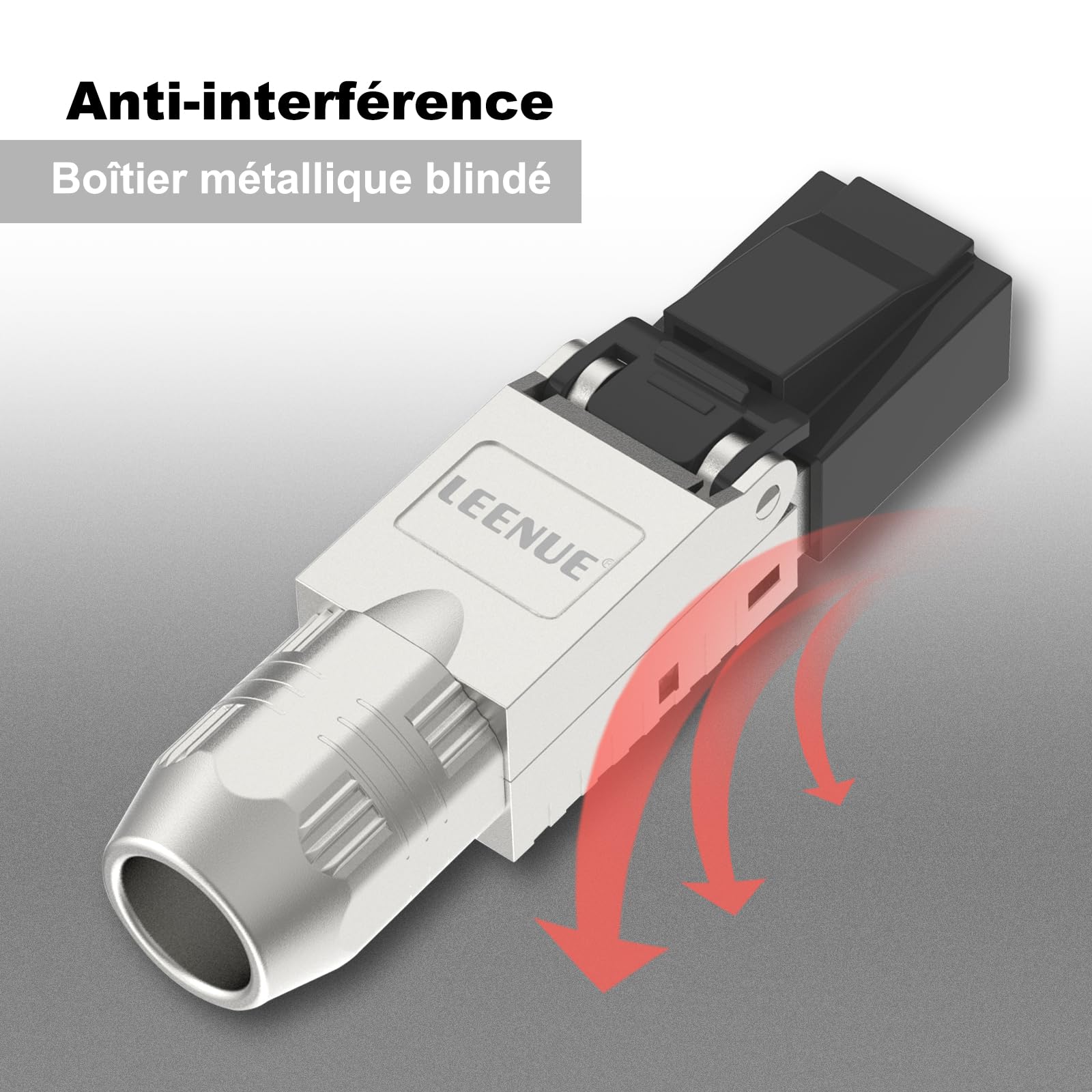 Blindé Fiche RJ45 Sans Outils Cat7, 10 Gbit/S 600 Mhz, Lot de 8