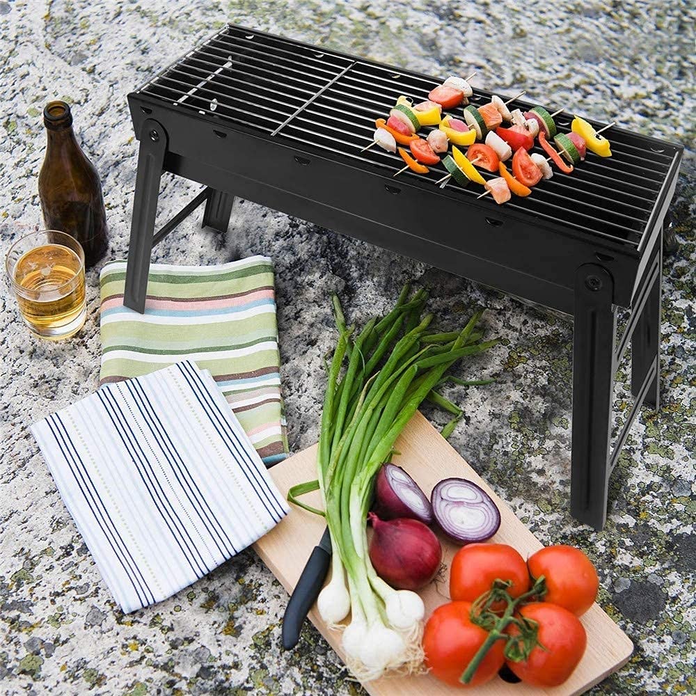 Grill składany grill węglowy Camping grill na świeżym powietrzu, przenośny grill piknikowy, grill stołowy na świeżym powietrzu