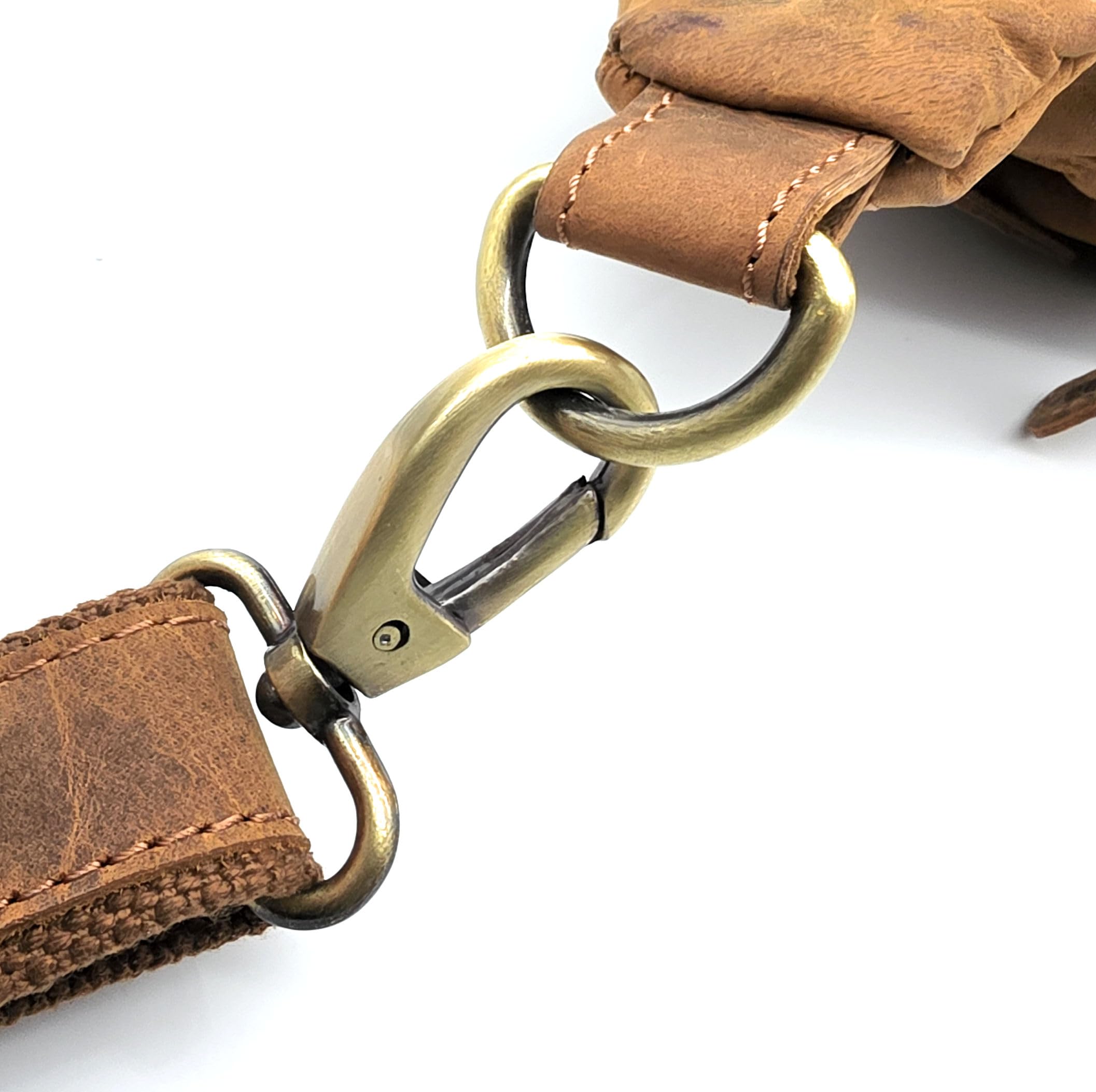 Bauchtasche aus Büffelleder Vintage Gürteltasche mit 6 Fächern | stabiler Metall-Karabiner als sicherer Verschluss, vielseitige Nutzung im Alltag, stabile Verarbeitung, viel Stauraum