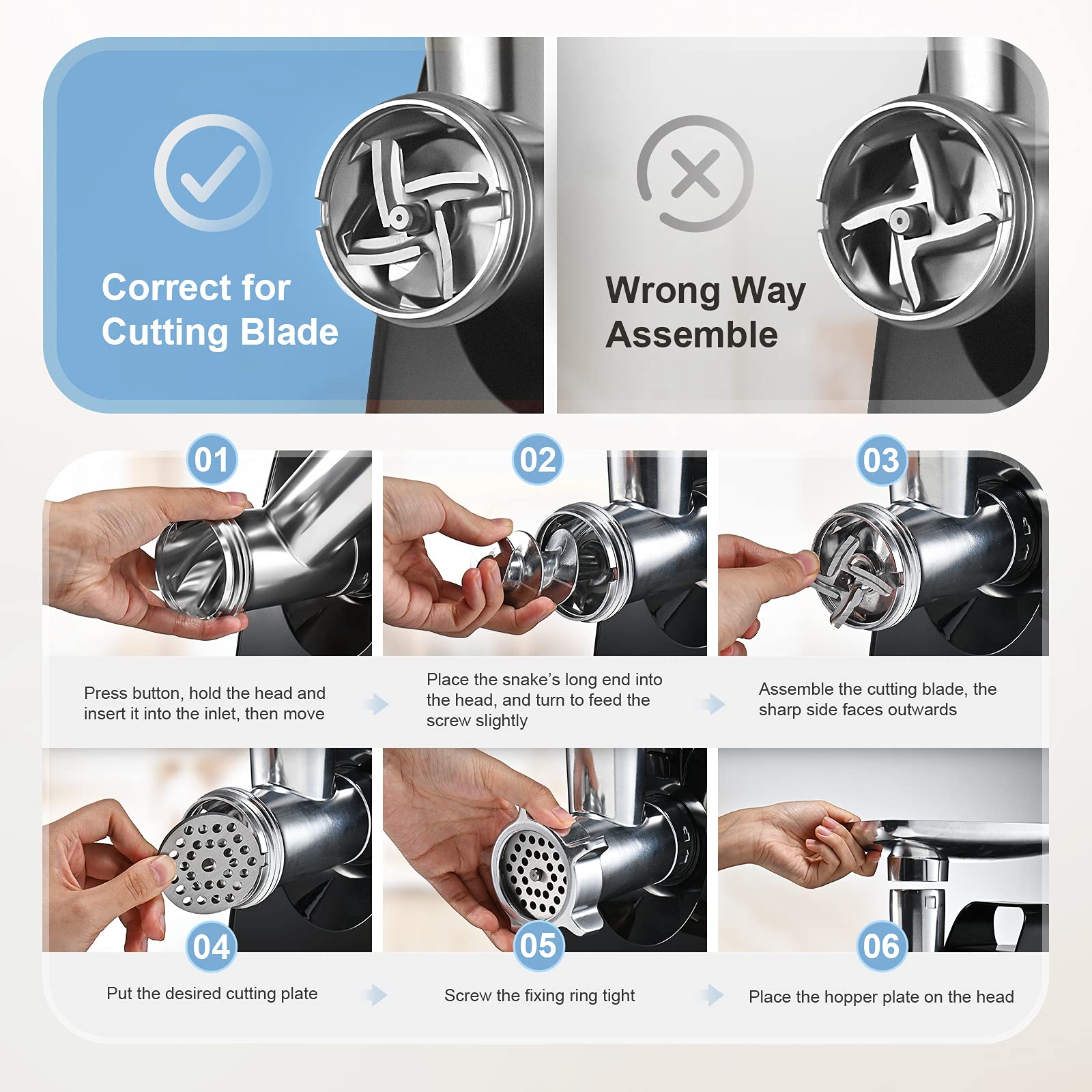 Buy Meat Grinder Electric, Sausage Maker Stuffer & Kubbe Kits, 3in1