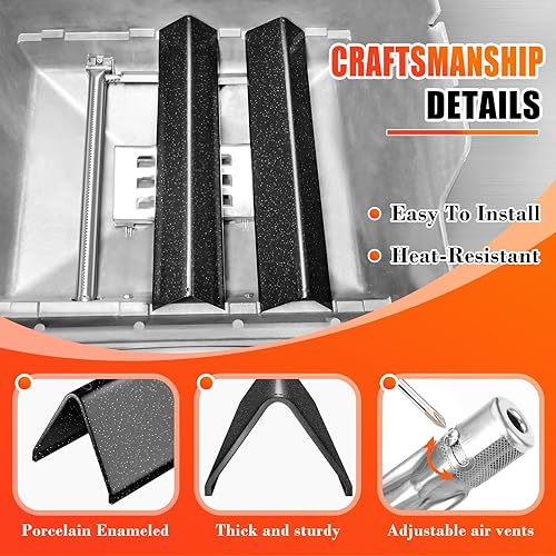 Miniatura 5 de Hisencn 7635 Barras aromatizantes y quemador de parrilla 69785 para Weber Spirit I y II 200 con control frontal superior, Spirit E210 E220 S210