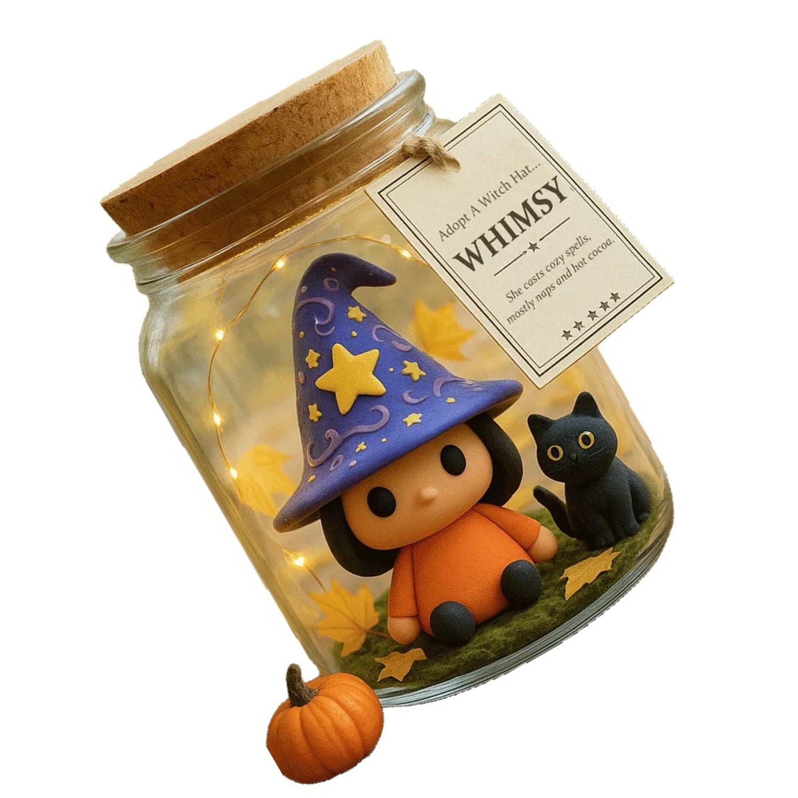 Chapeau de sorcière fait main, pot de stockage en résine pour Halloween