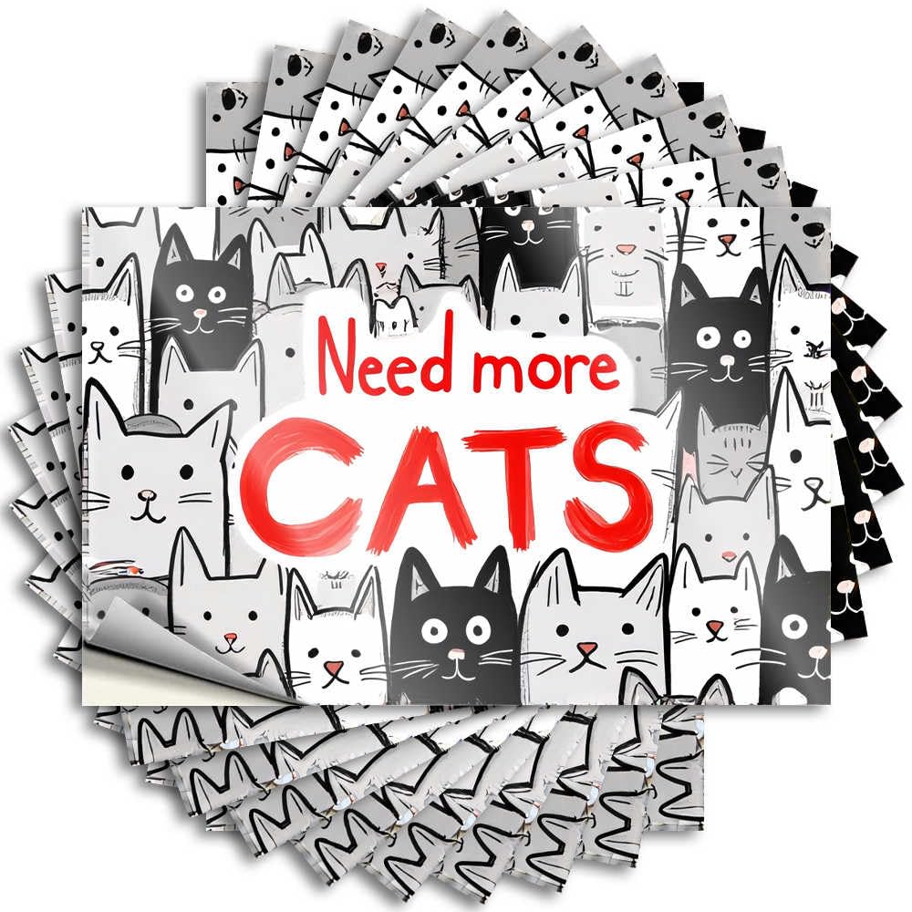 Aesthetic Decals Aesthetic Decals, Guys Cute Pattern Design for Sports Notebook | Garage Removable Vinyl Adopt More Cats Today!(12X18CM)