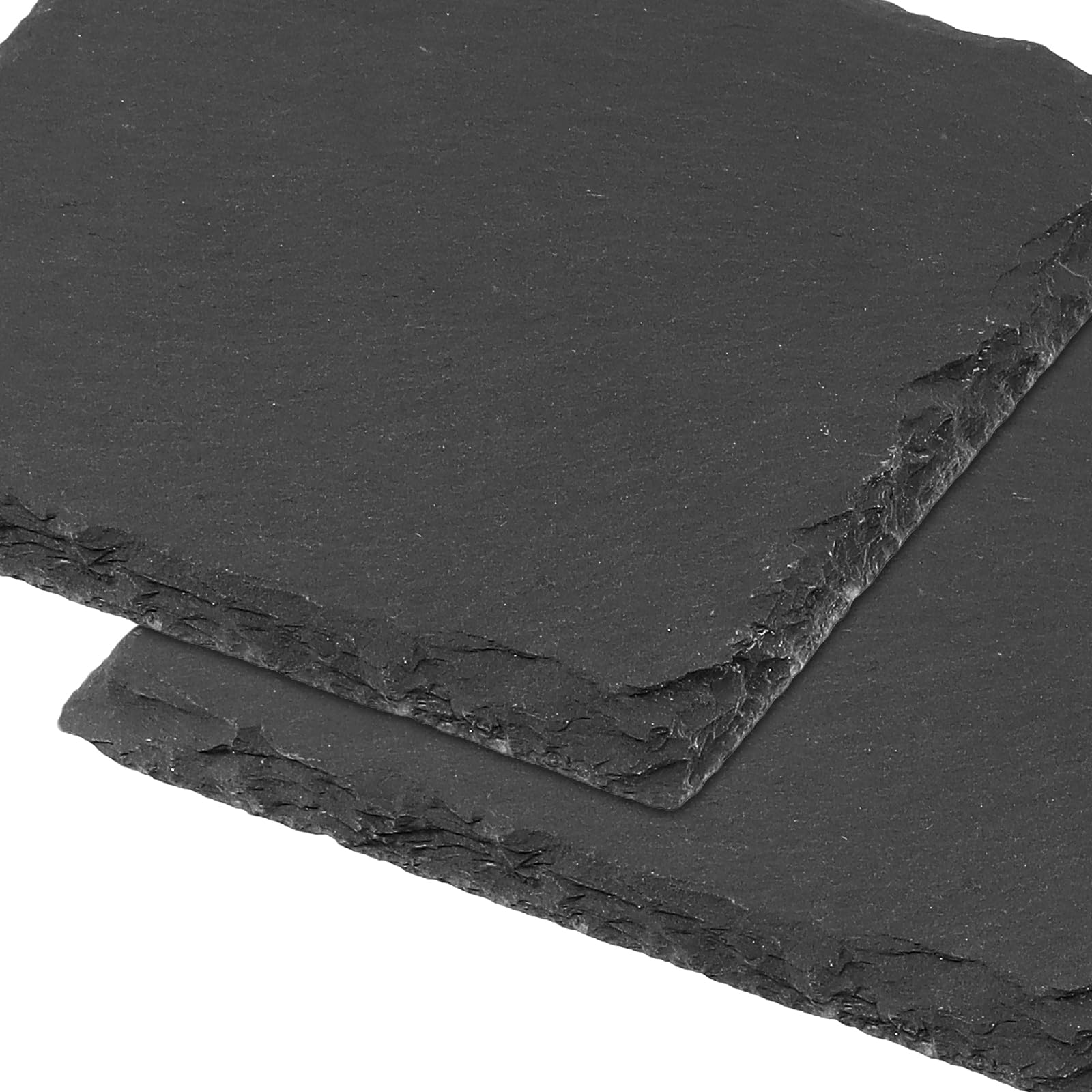 Navaris set van 4 leisteen onderzetters - 10x10 cm natuurlijke onderzetters voor glazen, kopjes, flessen of kaarsen