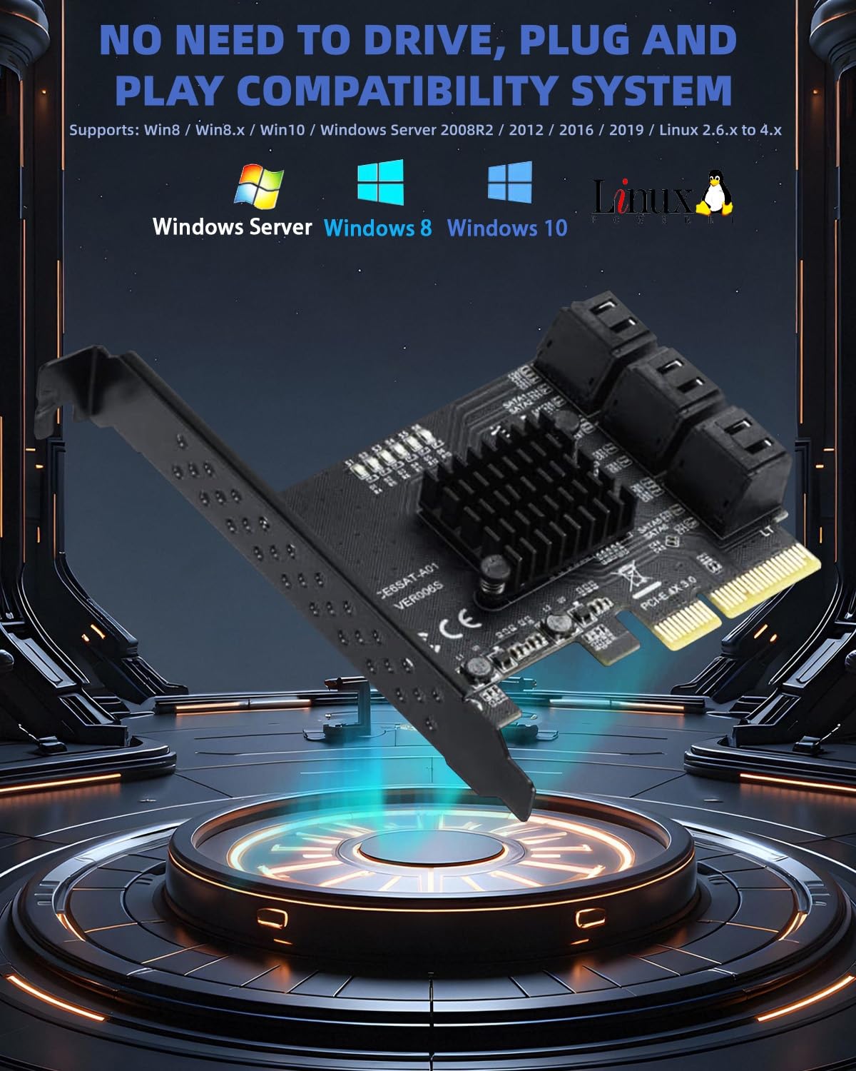 ASM1166 6-Port SATA 3.0 Expansion Card -3
