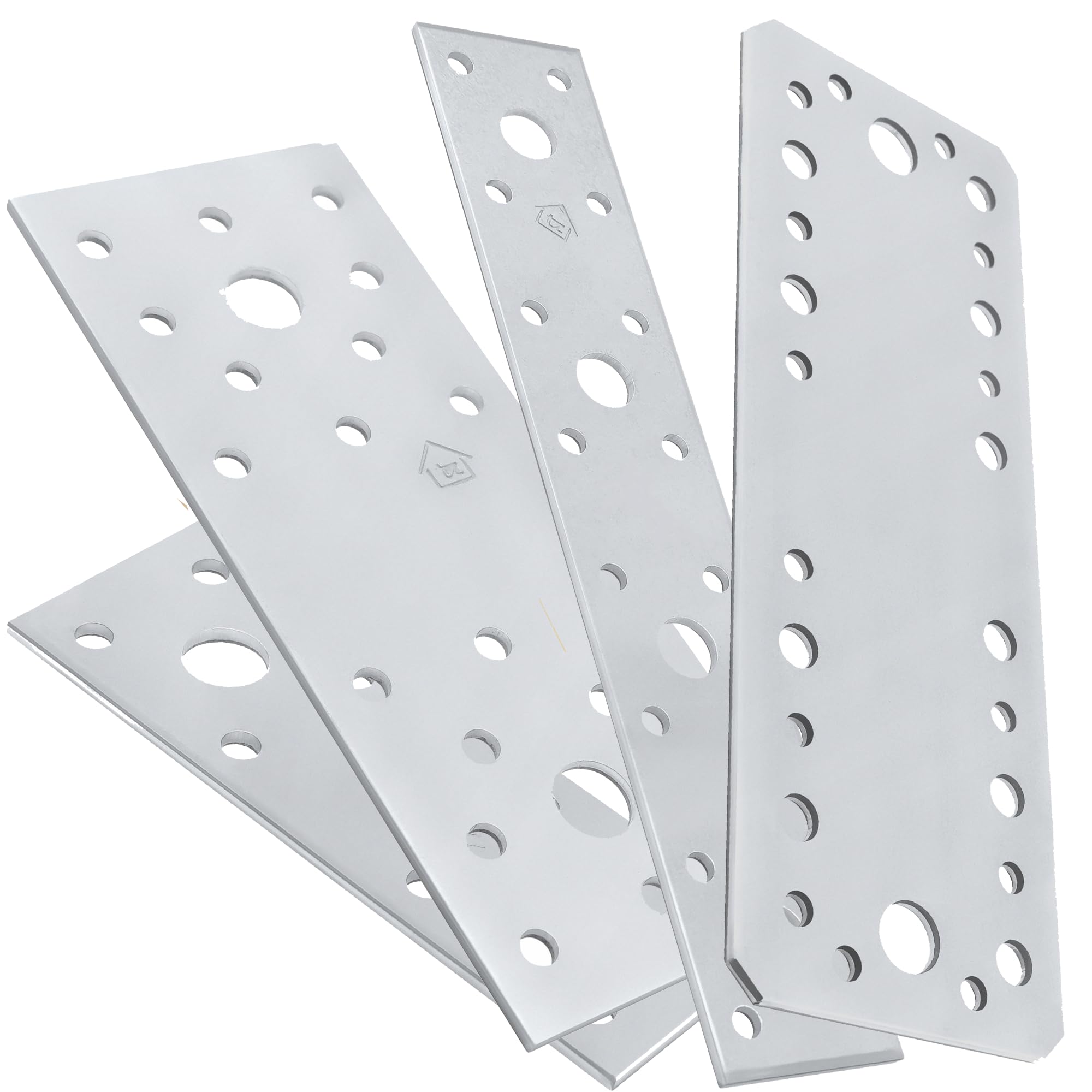 Diyuk Silver 210 X 90 X 2.5Mm Flat Joining Metal Plates Brackets ( Pack Of: 2 ) Galvanised Steel