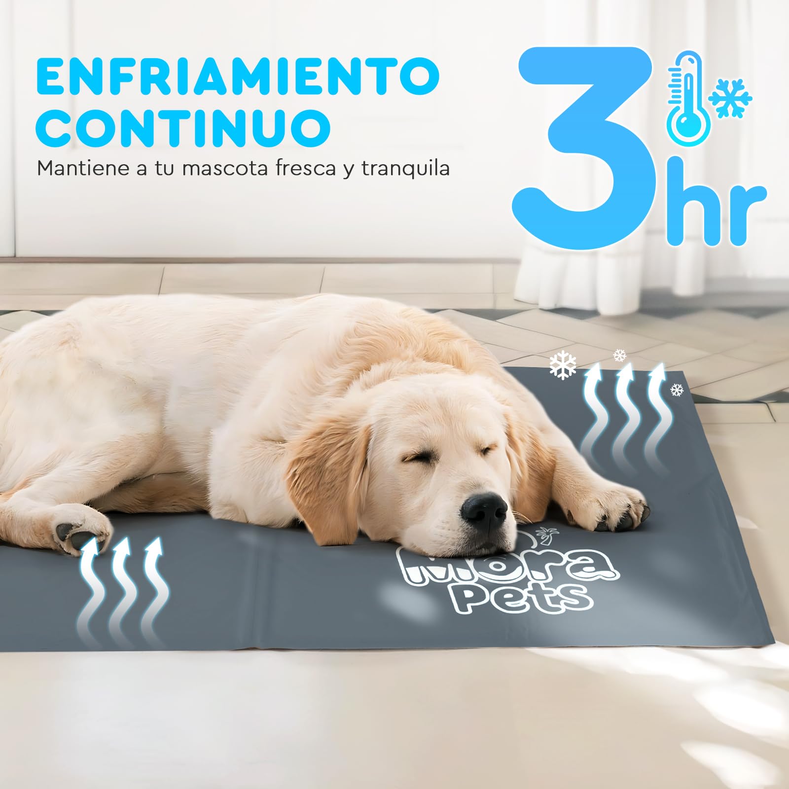 Mora Pets Manta refrescante Perro Cama refrescante para Perro y Gato No tóxico.Alfombra colchoneta Fria de Verano Fresca Cama refrigerante para Mascotas pequeños medianos Grande Gris M 65 x 50 cm