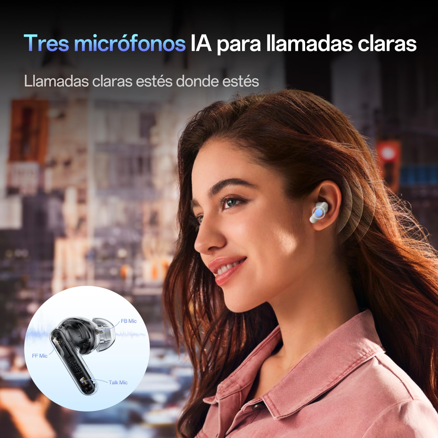 OPPO Enco Air5 Auriculares Bluetooth 6.1 52dB ANC 12mm 54h, Glossy White