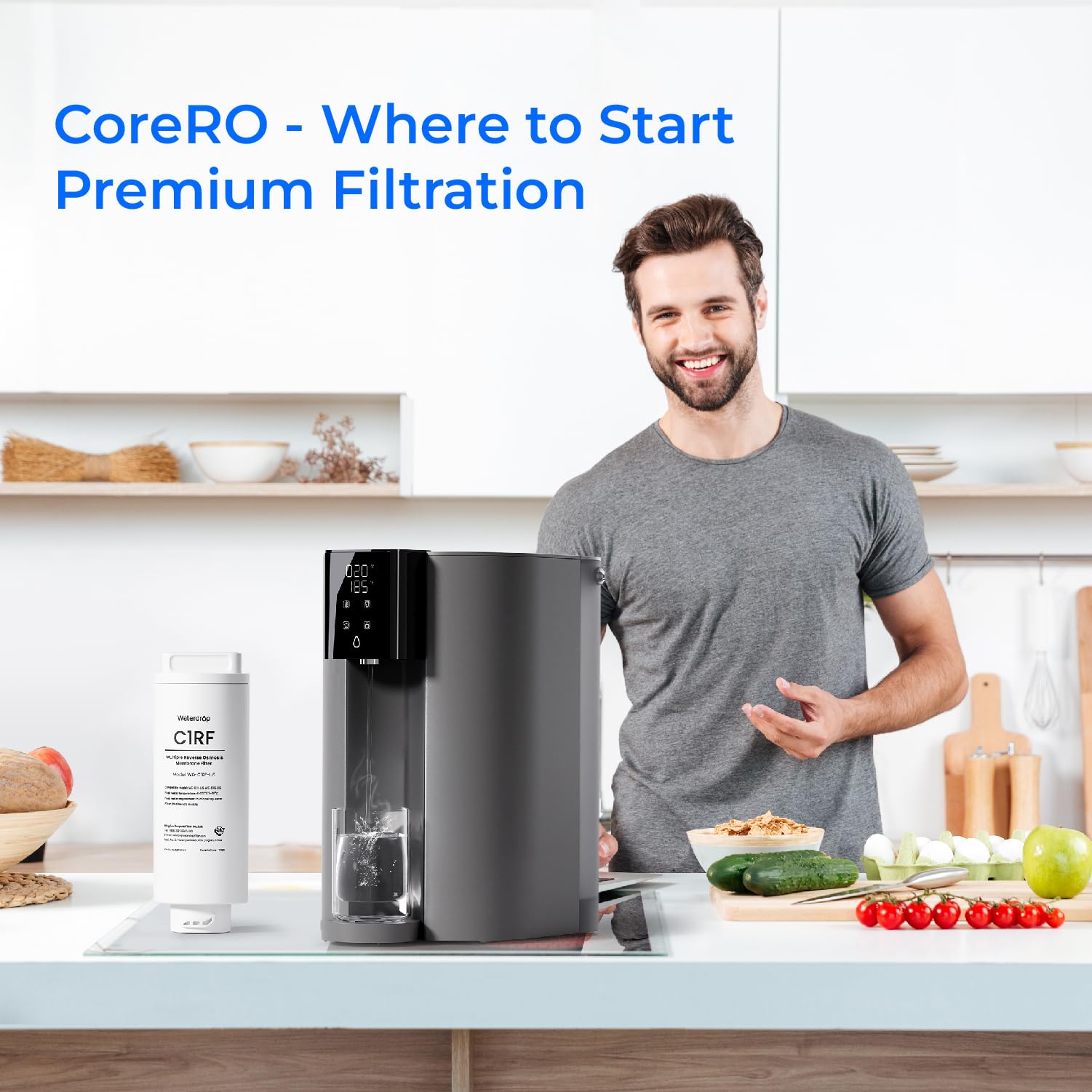Waterdrop WD-C1RF Filtro, Sostituzione per WD-C1H Controsoffitto CoreRO System, Durata 12 Mesi