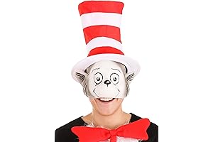 elope dr seuss The Cat in The Hat Costume Latex Mask and Hat
