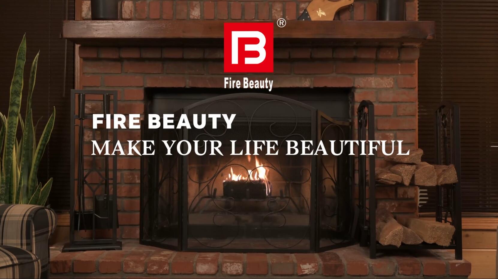 Watch Fire Beauty 3 panel vaulted curved fireplace screen on Amazon Live