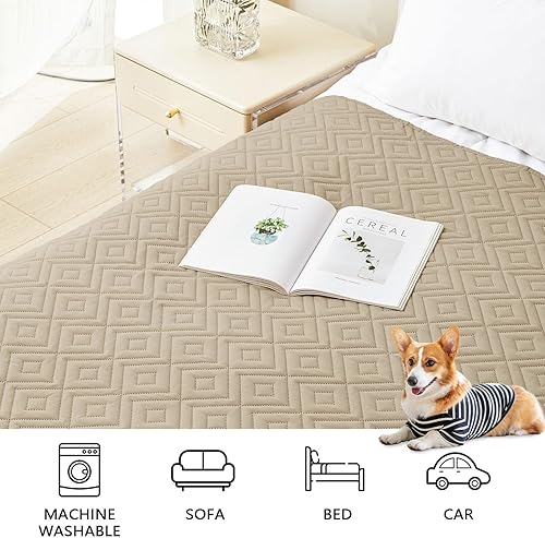 Miniatura 58 de hyha Manta impermeable para perros, funda suave para cama de perro, mantas para mascotas, funda impermeable para sofá y sillón para perros lavable,