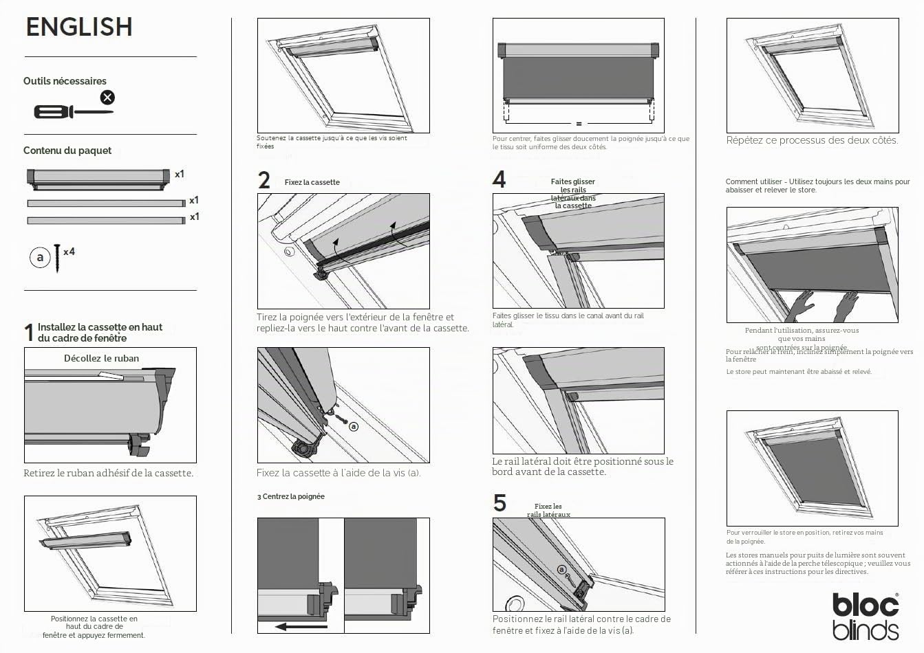 Bloc Skylight Store SK06 pour fenêtres de Toit VELUX Blockout, Blanc